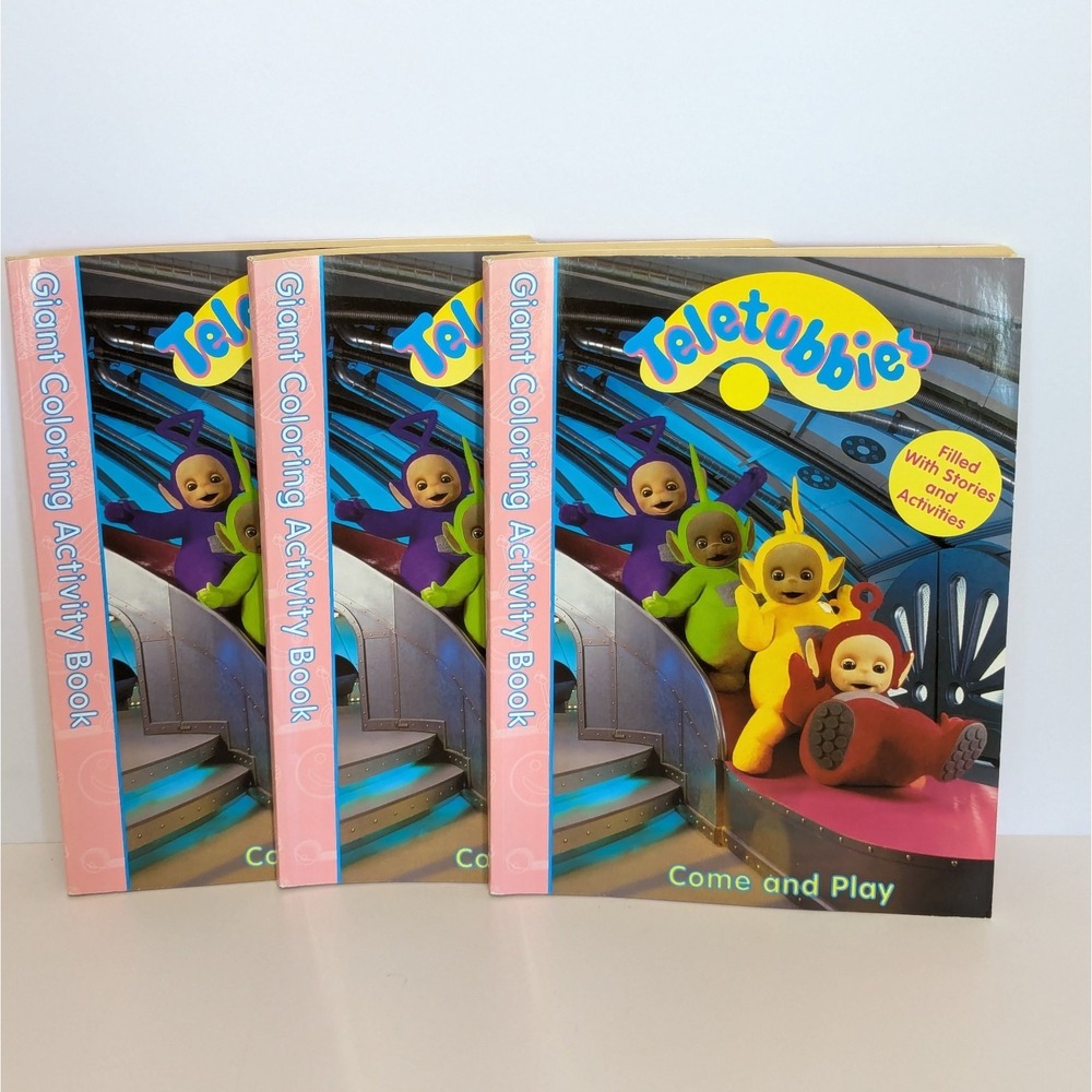 Vtg Teletubbies Giant Coloring Activity Book 1998 Ragdoll NEW Old Stock Lot of 3